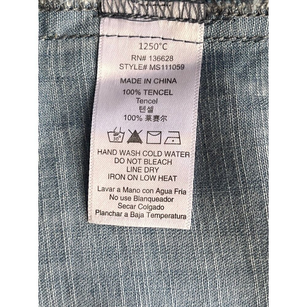 1250C Womens Blue Tencel Side Lace-Up Contrast Skirt Size M - Picture 9 of 10